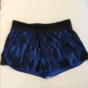 Size 12 Lululemon shorts, blue & black